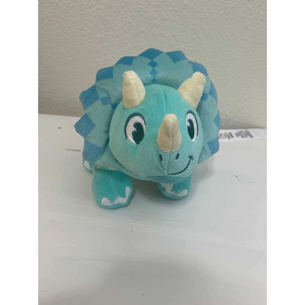 Disney Triceratops Plush Animal Kingdom 8in Retired Turquoise Gold Star EUC